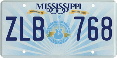 MS license plate ZLB768