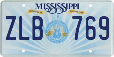 MS license plate ZLB769