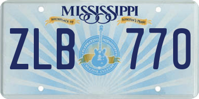 MS license plate ZLB770