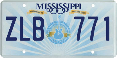 MS license plate ZLB771