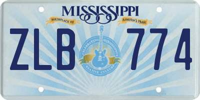 MS license plate ZLB774