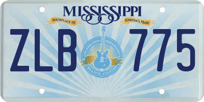 MS license plate ZLB775
