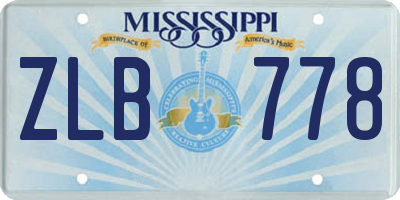 MS license plate ZLB778