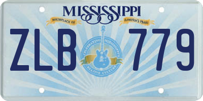 MS license plate ZLB779
