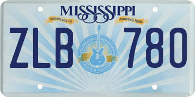 MS license plate ZLB780