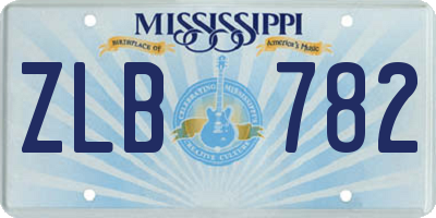 MS license plate ZLB782