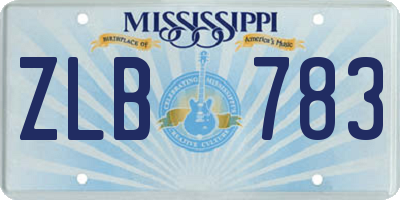 MS license plate ZLB783