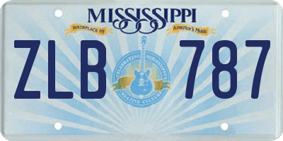 MS license plate ZLB787
