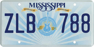 MS license plate ZLB788