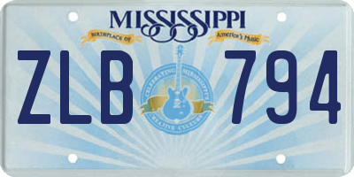 MS license plate ZLB794