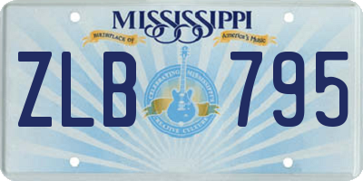 MS license plate ZLB795