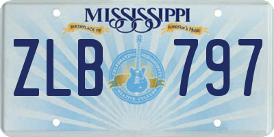 MS license plate ZLB797