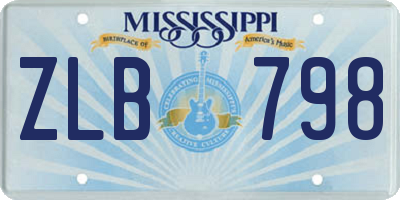 MS license plate ZLB798