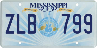 MS license plate ZLB799