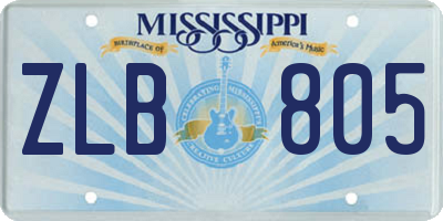 MS license plate ZLB805