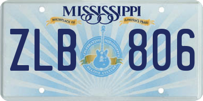 MS license plate ZLB806