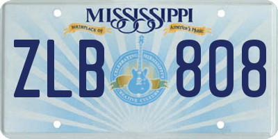 MS license plate ZLB808