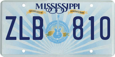 MS license plate ZLB810