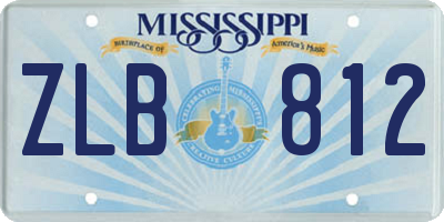 MS license plate ZLB812