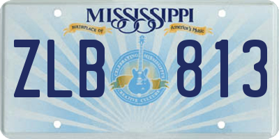 MS license plate ZLB813