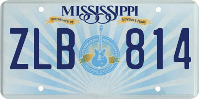 MS license plate ZLB814