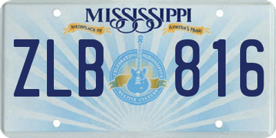 MS license plate ZLB816