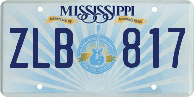 MS license plate ZLB817