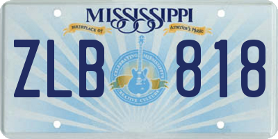 MS license plate ZLB818