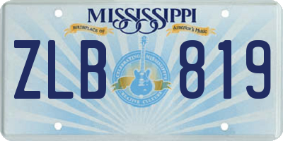MS license plate ZLB819