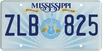MS license plate ZLB825