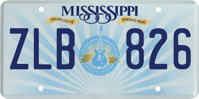 MS license plate ZLB826