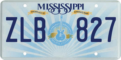 MS license plate ZLB827