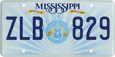 MS license plate ZLB829