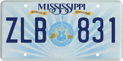 MS license plate ZLB831