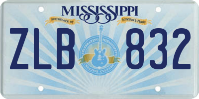 MS license plate ZLB832