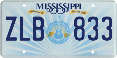 MS license plate ZLB833