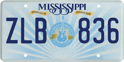 MS license plate ZLB836