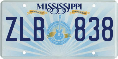 MS license plate ZLB838