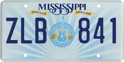 MS license plate ZLB841