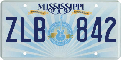 MS license plate ZLB842