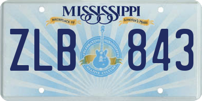 MS license plate ZLB843