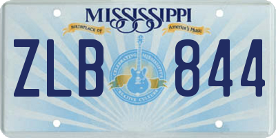 MS license plate ZLB844