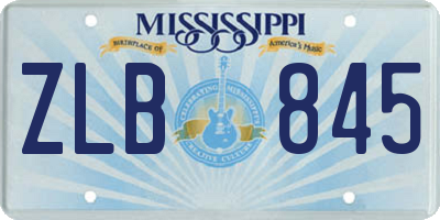 MS license plate ZLB845