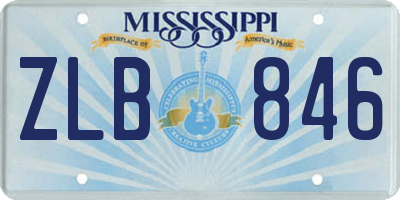 MS license plate ZLB846