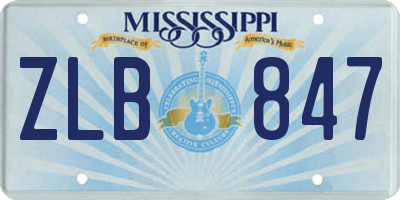 MS license plate ZLB847