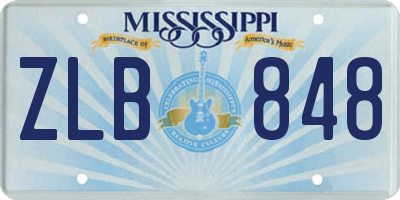 MS license plate ZLB848