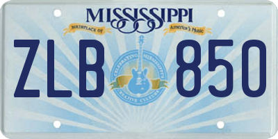 MS license plate ZLB850