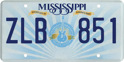 MS license plate ZLB851