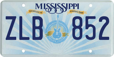 MS license plate ZLB852