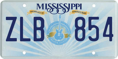 MS license plate ZLB854